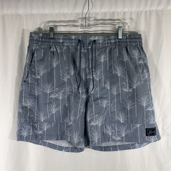 Hurley Board Shorts Men's XL Grey Flamingo Pull On Drawstring Pockets - Picture 1 of 8